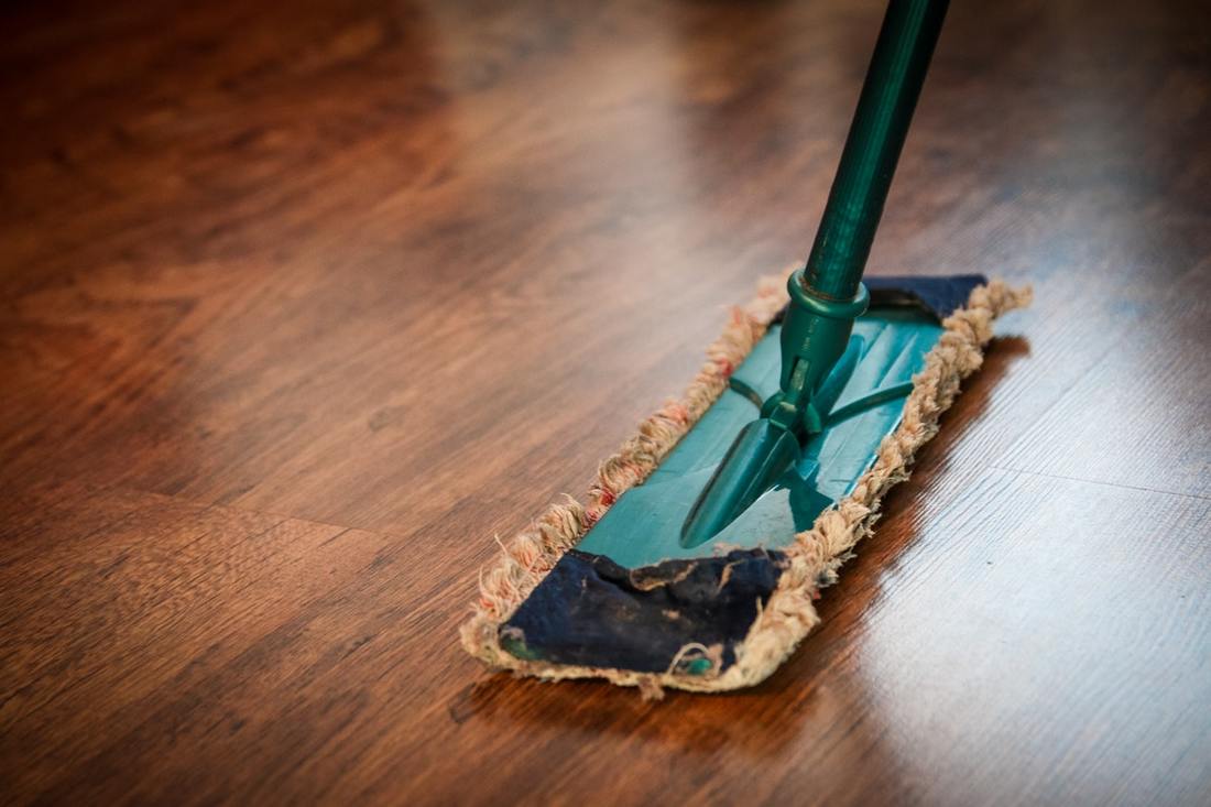 Mop on hardwood floor cleaning